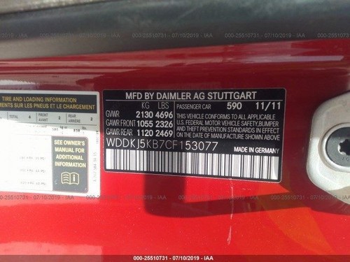 10-17 Mercedes E350 W207 Coupe Passenger Rear Right Quarter Glass Fixed OE - Picture 6 of 6