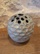 Denbac, vase pique fleurs en grès flammé irisé, art nouveau n°582, Hauteur 13cm