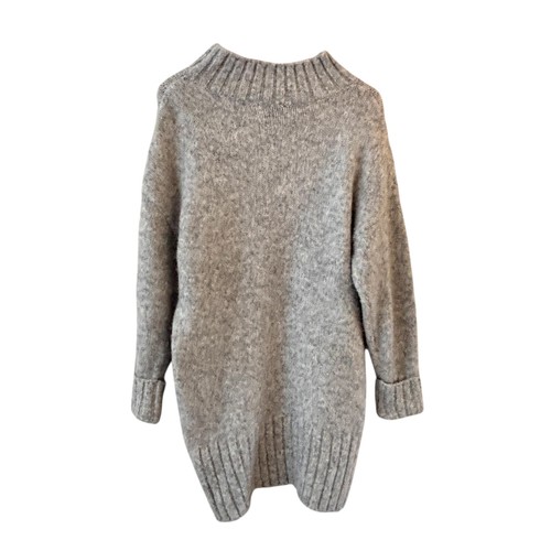 Suéter túnica Express cuello falso para mujer gris medio suéter acogedor tejido palangre - Imagen 3 de 10