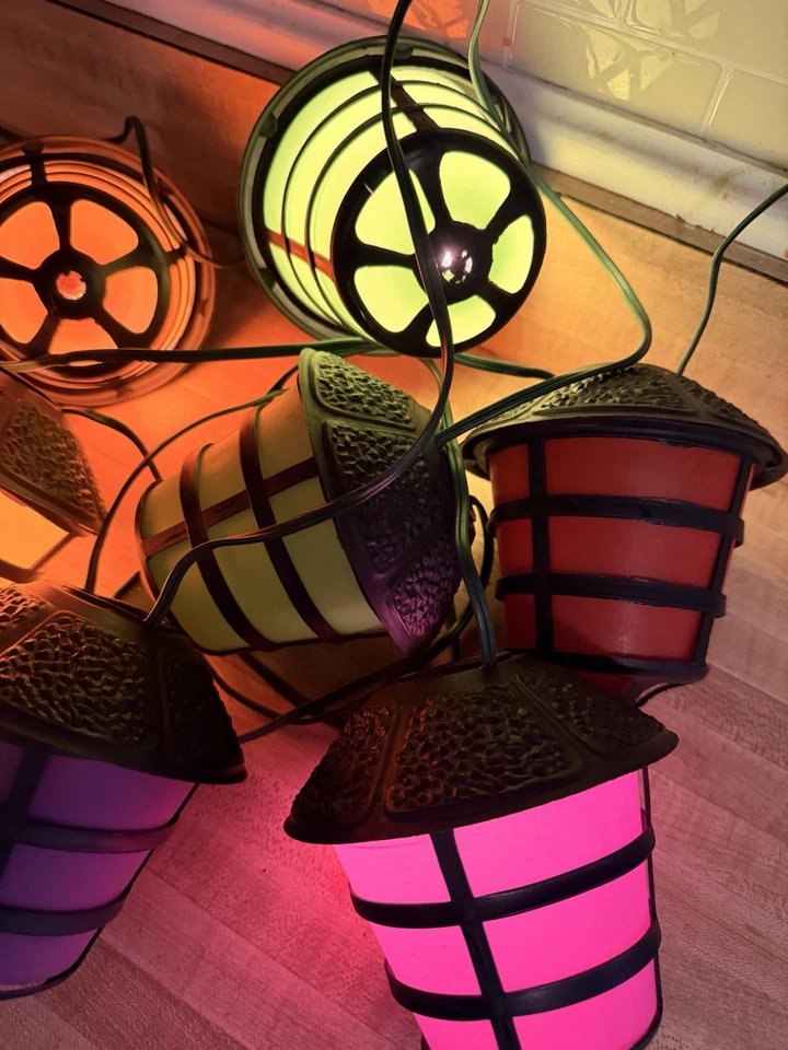 7 проводных пластиковых фонарей в форме выдувания. Жилые автофургоны, кемпинги, патио светильники работают! - Изображение 2 из 4