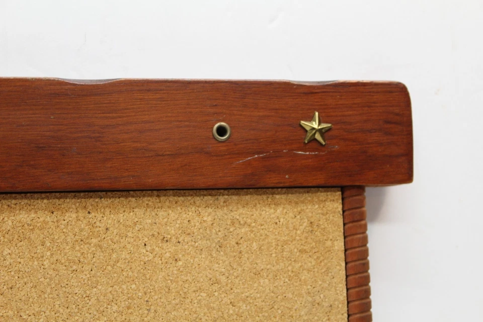 Vintage Wood Message Cork  & Chalk Board Gold Eagle Emblem - Image 3 of 4