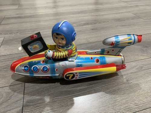 1960 Universe Televiboat ME777 batteriebetrieben Space Blechspielzeug OVP funktioniert - Bild 2 von 13