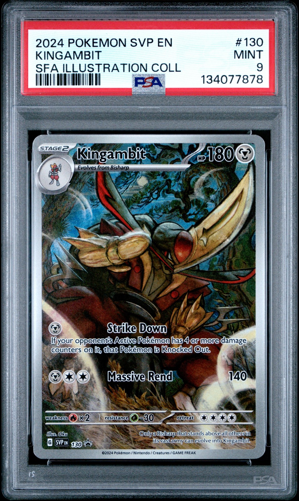 2024 POKEMON SVP EN-SV BLACK STAR PROMO #130 KINGAMBIT PSA 9