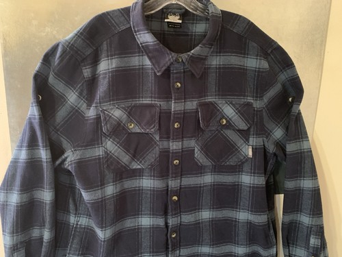 Colorado Clothing Men Xl Shacket Blue/Navy Plaid Thick Flannel w/Pockets - Picture 9 of 14