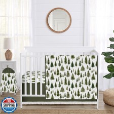 Sweet Jojo Designs 4-Piece Baby Crib Bedding Set Sage Green Woodland Theme 
