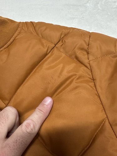 Vintage 70s Eddie Bauer Premium Goose Down Quilted Puffer Jacket Size M Orange - Picture 10 of 10