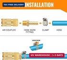 6 pcs 3/8" Barb to 1/4" NPT, Air Hose Barb Pipe Fittings Male Threaded, Adapter,