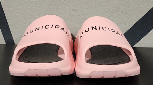 Municipal Men's 7 Wmns 8.5 Podium Slides M.Float Waterproof Gym Shower Spellout - Picture 6 of 8