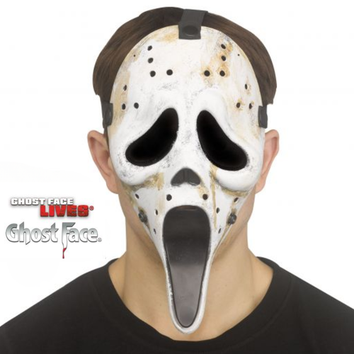 Ghost Face Hockey Mask - Distressed - Fun World Official - Picture 2 of 2