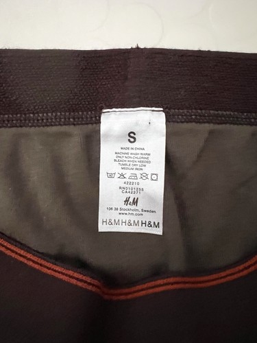 Top Zustand Vintage H&M Khaki Streifen Jersey Long Johns Leggings Herren Gr. S - Bild 7 von 7