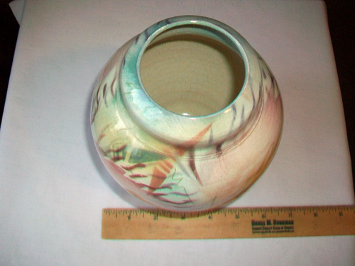 STUDIO ART POTTERY HAND DECORATED VASE 6"" SIGNED - Imagen 10 de 11