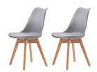 Set of 2 Dining Chairs Padded Seat with Wooden Legs Kitchen Office Living Room