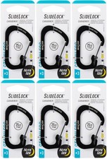 Nite Ize SlideLock Stainless Steel Carabiner 3 - Black 6-Pack 