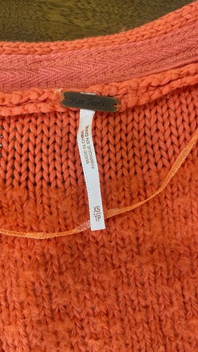 Free People Strickjacke Damen Medium orange Schneefall Pullover Knopf Cabincore - Bild 7 von 10