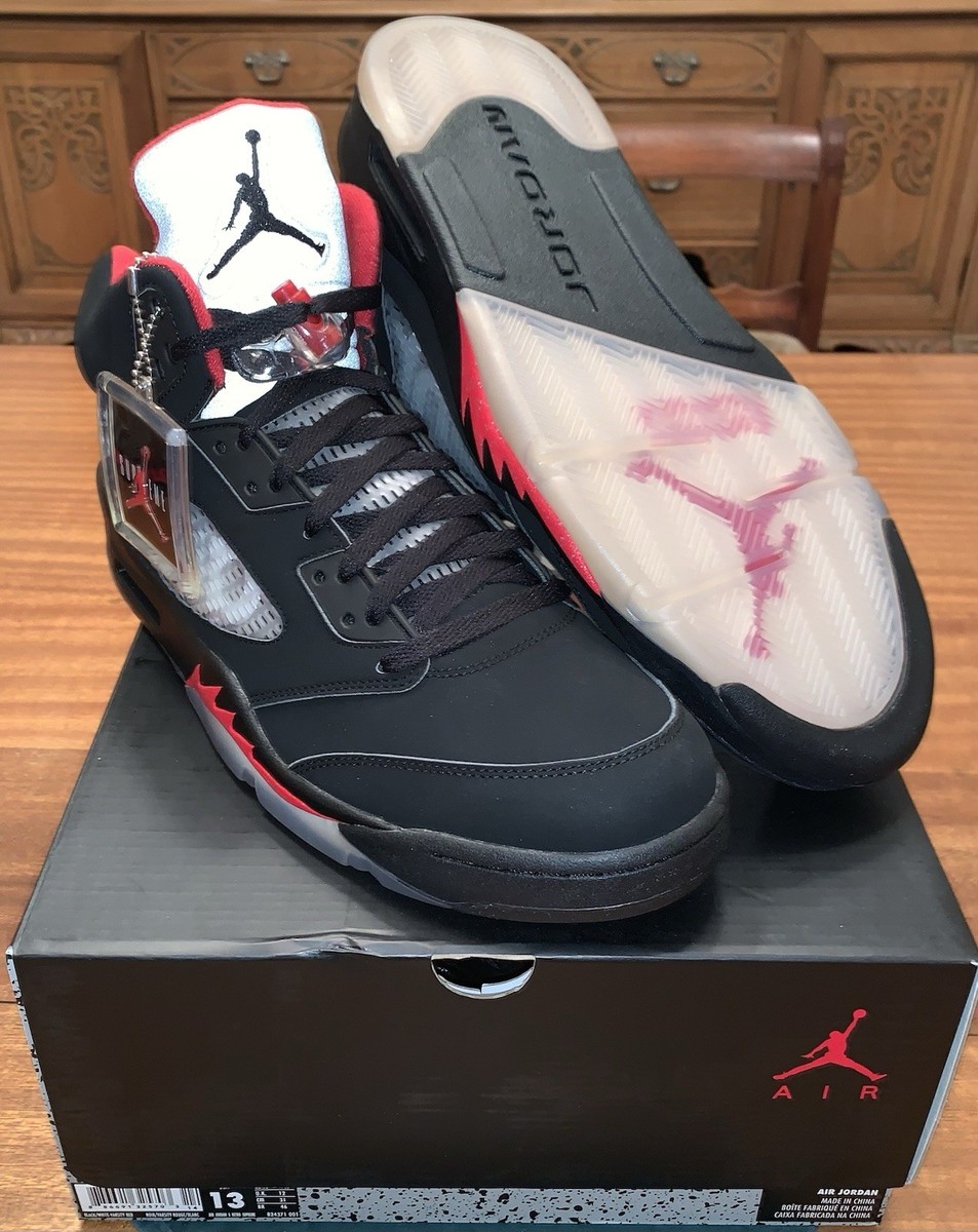 Supreme x Nike Air Jordan Retro 5 V Black sz 13 DS 2015