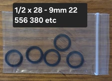 5 High Temp VITON O-Rings 1/2 x 28 Muzzle Thread Protector 9mm 223 380 22 Glock