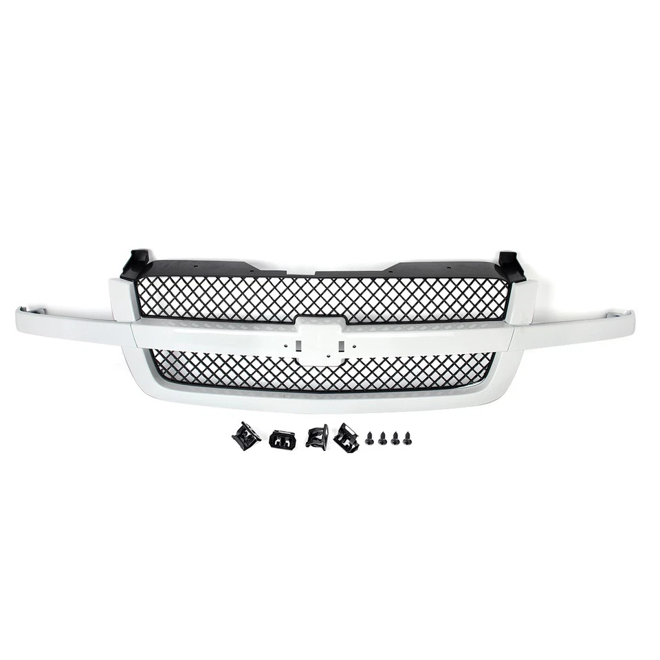 Summit White Grille Black Mesh Grill For 2003-2007 Chevrolet Silverado 1500 2500 - Imagem 2 de 4