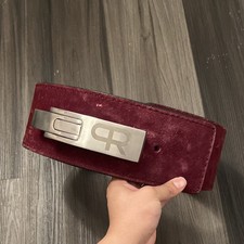 Red Suede Leather Lever Buckle Powerlifting Belt 4in for Weight Lifting