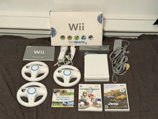 Nintendo Wii Gaming Console Bundle Lot Wii Sports Mario Kart Controller Box  