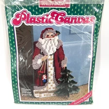 Vintage Distlefink Designs Plastic Canvas Kit Old Fashioned Santa Door Stop