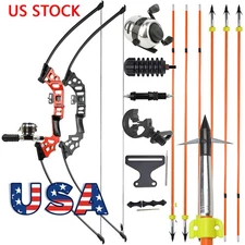 Recurve Bow Fishing Kit 40lbs Arrow Reel Straight Bowfishing Bow Archery Hunting