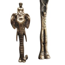 Antique Africa Solid Brass Elephant Door Knocker  Length 17cm