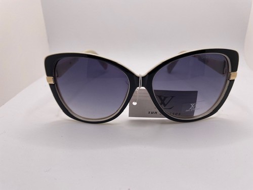 Authentic Louis Vuitton Women's Oversized Butterfly Sunglasses Black & Beige