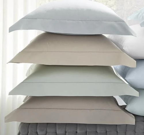 Sferra Celeste Percale Boudoir Sham Mushroom Egyptian Cotton Percale Italy New - Picture 5 of 6