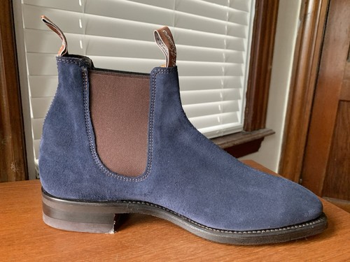 NUEVAS CON CAJA | BOTAS CHELSEA RM WILLIAMS 8.5H AU 9.5E AZUL GAMUZA CONFORT ARTESANO - Imagen 3 de 19