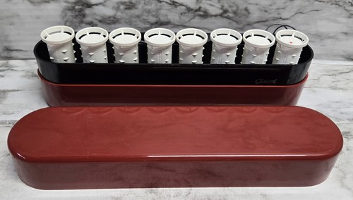 Clairol Model PTC-8 Time Saver Hot Rollers Travel Set 8 Rollers 8 Clips Burgundy