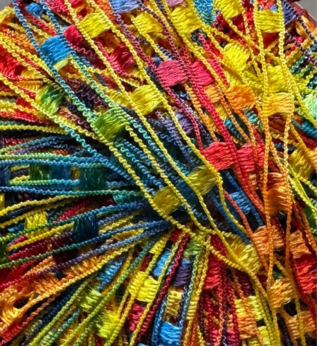 LOTS of 6 Knit Picks Sparkles "TROPICS ", SUNSET  100% Nylon Ladder Ribbon Yarn - Picture 8 of 10