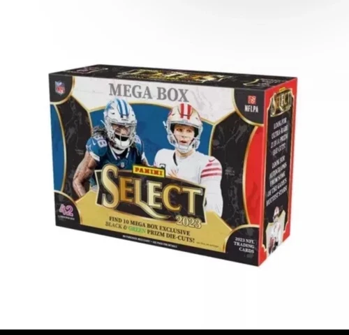 SEALED - 2023 Panini Select NFL Football Mega Box w/ Black Green Prizm Die Cuts