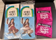 Vintage Knee High Stockings Lot of 4 New in Package One Size Fits All