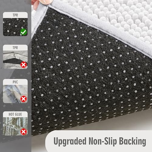 Bathroom Rugs 36x24, Thick Soft Absorbent Chenille Bath Mat, Upgrade Backing - Bild 3 von 7
