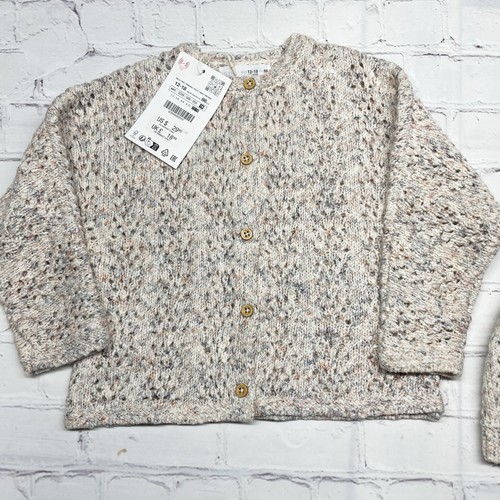 NEW Zara 12-18 mos Knit Boho Matching Cardigan + Bloomers Set Multi Cotton Blend - Picture 2 of 7