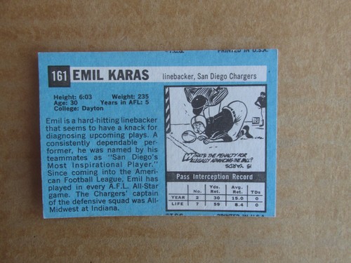 1964 TOPPS FOOTBALL CARD SINGOLI COMPLETA IL TUO SET SCEGLI AGGIORNATO 26/10 - Foto 307 di 331