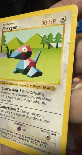 Porygon - 39/102 - 1st Edition Shadowless - Moderately Played  - Picture 3 of 4