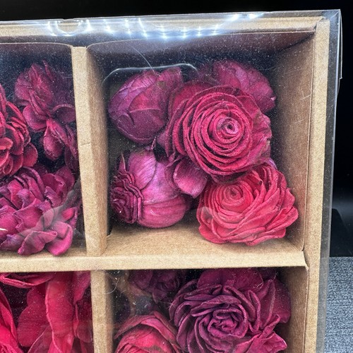Conjunto de flores de madera Sola roja en caja artesanía decoración de boda hágalo usted mismo arreglos rellenos - Imagen 4 de 6