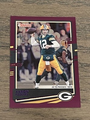 2020 Panini Donruss Stat Line Aaron Rodgers Green Jersey #103 Packers /26