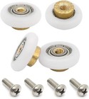 4PCS Shower Door Rollers Runners Wheels Replacement Part Bathroom 19mm, White 