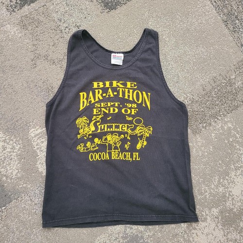 Cocoa Beach Florida 1998 Tank Top Muscle Shirt Medium - Vintage Bike Bar-A-Thon - Picture 1 of 5