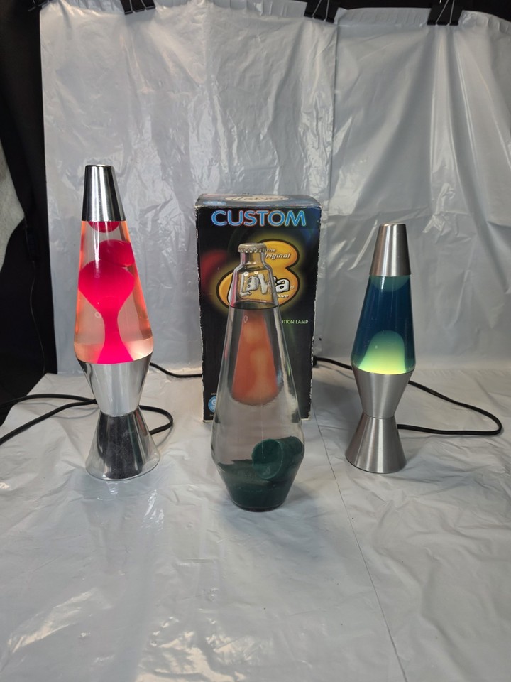 Lava Lamp Custom G-6 GLOBE Turquoise Blue Wax, Clear Liquid + 2 Complete Lamps