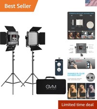 GVM 2 Pack Adjustable Brightness LED Video Lights - 10-100 Brightness Control