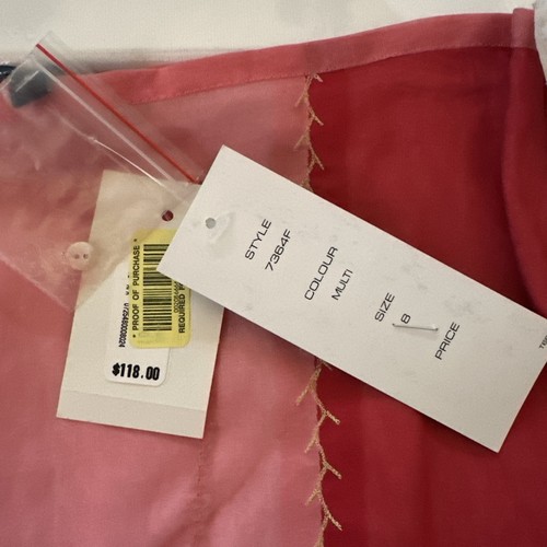 French Connection Embroidered White Skirt Size 8 Geometric Colorful Skirt NWT  - Picture 4 of 11