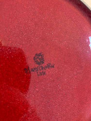 Mamma Ro Pottery Italy Rosso Set 4 Bidoni Coperchi Legno in Scatola Nuovo Vecchio Stock - Foto 18 di 18