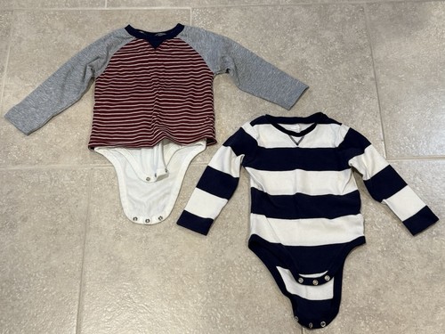 2 Old Navy Jungen 18-24 Monate Einteiler Langarm Bodys - Eingebaut/Thermo - Bild 1 von 6