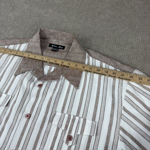 Vintage Milano Moda Shirt Pants Set Mens XL 40 Striped 2 Piece Outfit 90s Retro - Picture 8 of 24