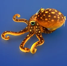 Fiesta Orange Octopus Squid Plush Ocean Sea Life Stuffed Animal J Hook Arms.