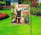 Beware of Cute Dog - German Shepherd - Garden Yard Flag