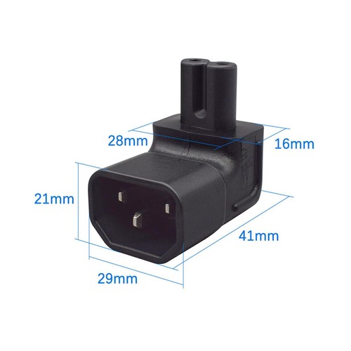 IEC320 C14 to IEC320 C7 Power Adapter Conversion Plug 2.5A/10A 250V C14 Male to - Picture 4 of 5